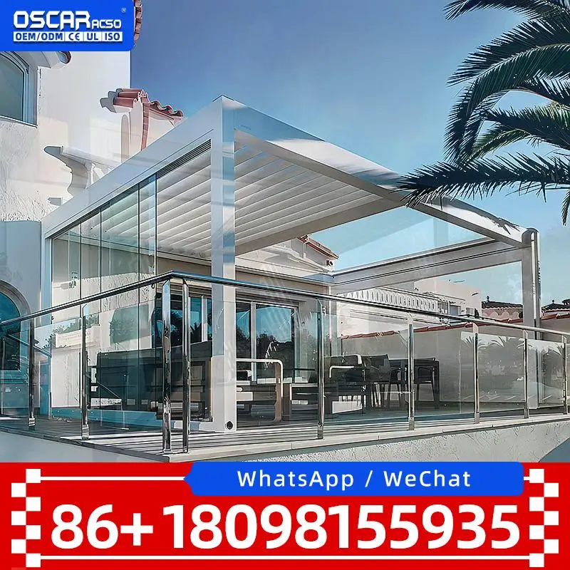 Polycarbonate Flat Aluminum Frame Sunroom Swimming Pool Enclosure for Garden Outdoor Warehouse Hotel in American Style  pergolas
