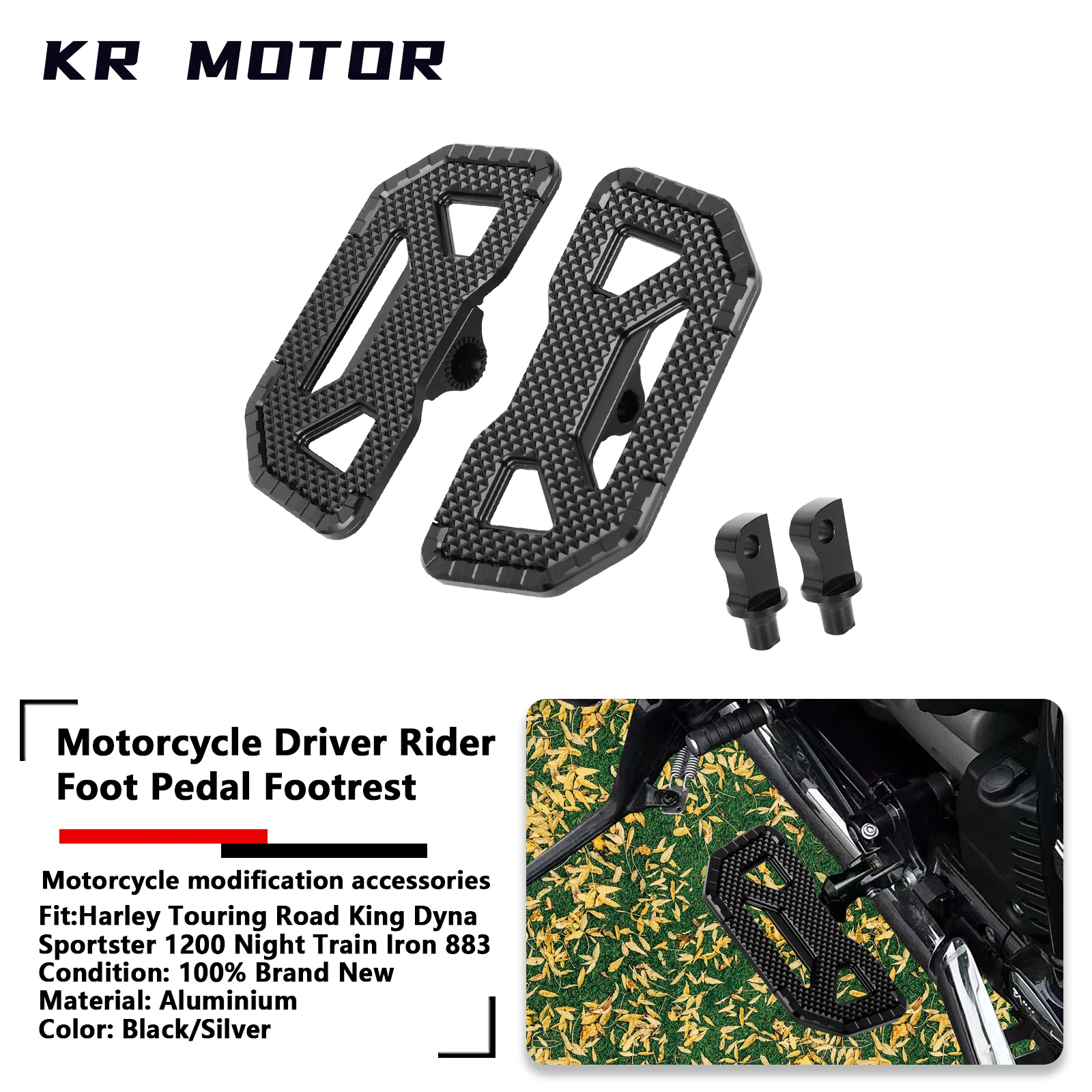 Motorcycle Driver Foot Pedal Rider Footrest New Foot Peg For Harley Touring Road King Dyna Sportster 1200 Night Train Iron 883