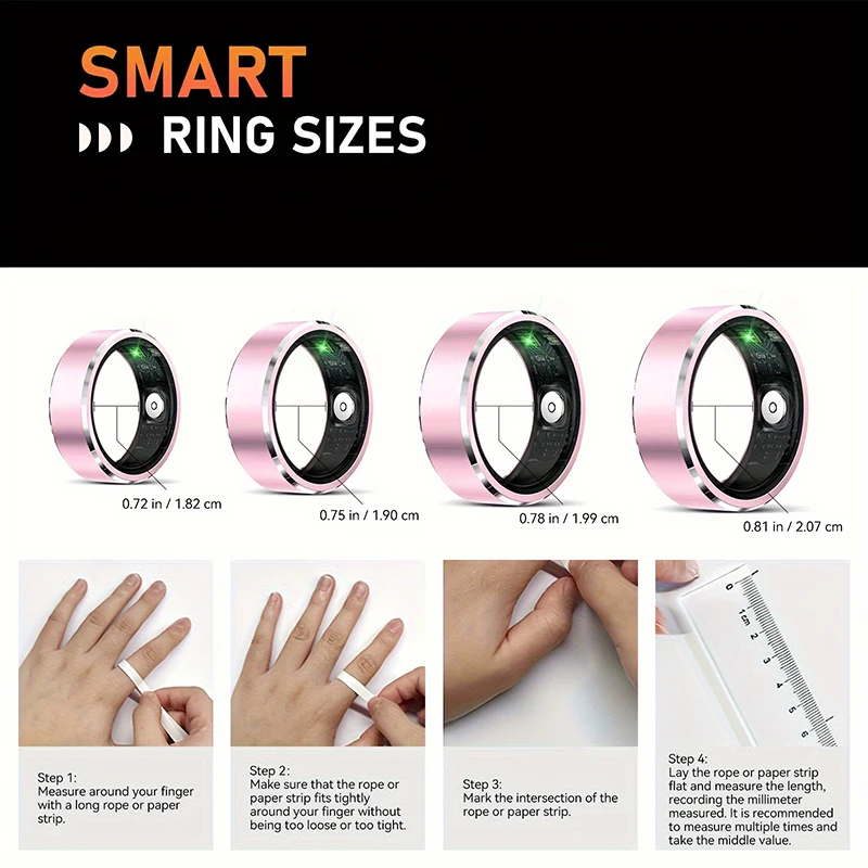 R5 Smart Ring Frequenza cardiaca Pressione sanguigna Ossigeno nel sangue Monitor del sonno Anello intelligente impermeabile Modalità multi-sport Android IOS