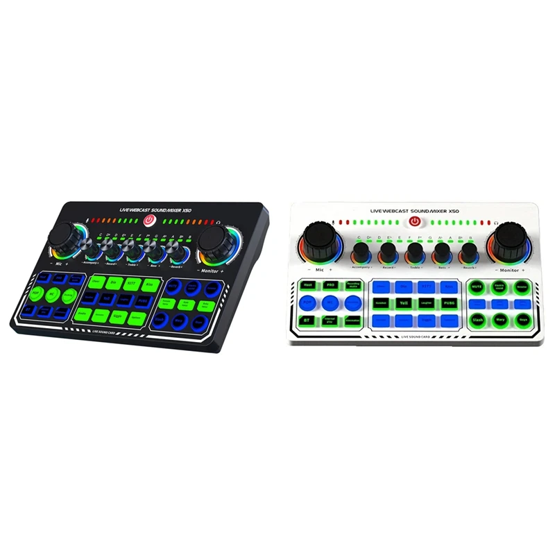 X50 Live Sound Card Audio Mixer Recording Desktop Singing BT OTG Digital Lossless Transmission For Podcasting Gaming