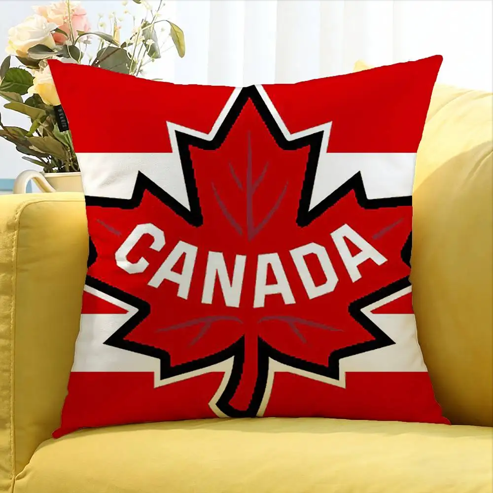 Canada Maple Leaf National Team  Various Sizes Square Pillow Case For Car Home Bedchamber Decor