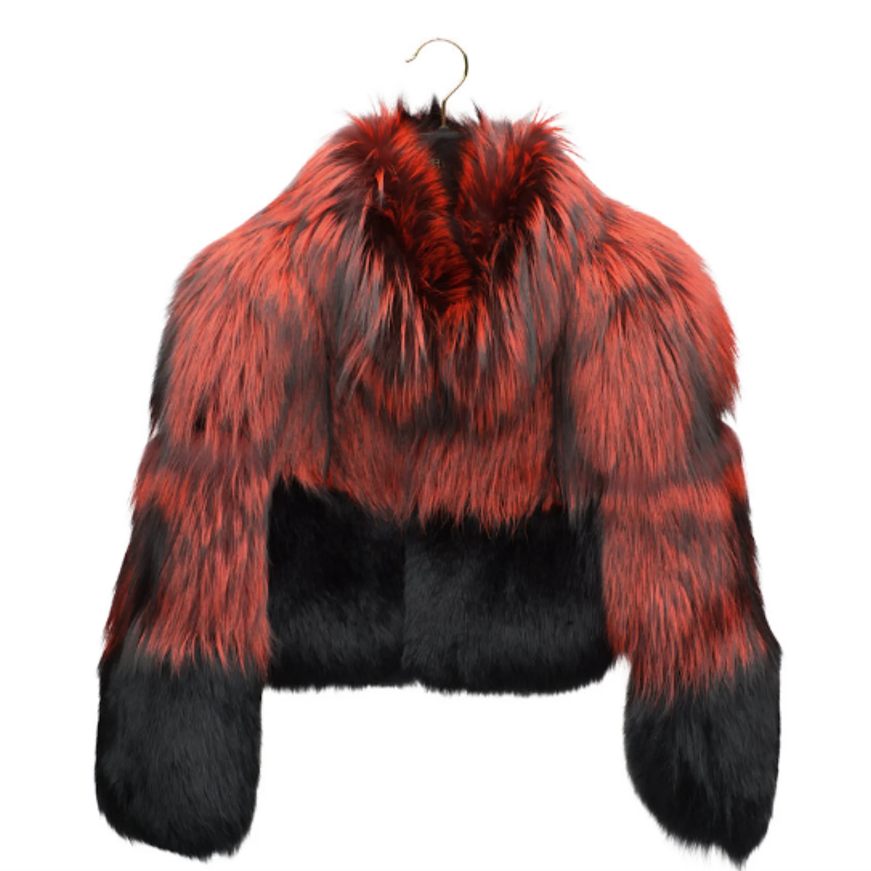 Women Fashion Genuine Fox Fur Jacket Stand Collar Color Patchwork Whole Skin Real Fox Fur Coat Thick Warm Fur Overcoat Luxury