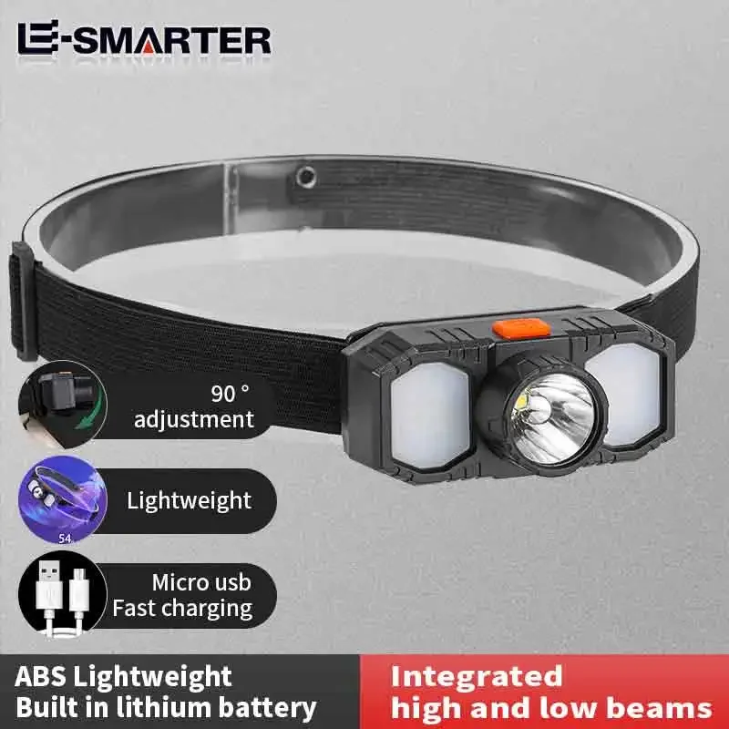 Mini LED Rechargeable Headlamp Strong Light Outdoor Portable Head Mounted Torch Waterproof Emergency Fishing Exploring Headlight
