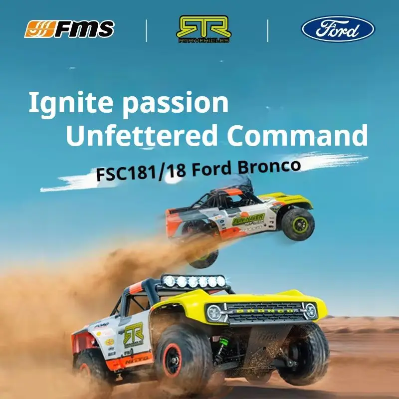 

FMS NEW 1/18 Fsc18 Ford Bronco 4wd Electric Rc Crawler Off Road Truck Rock Crawling All Terrain Remote Control Model Car