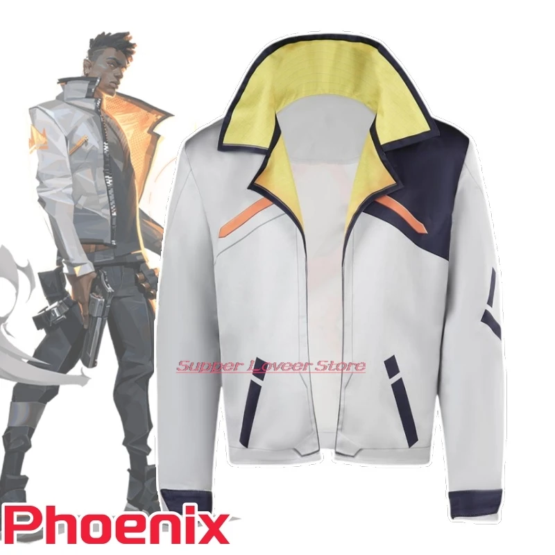 Phoenix VALORANT-Veste Nette Cosplay Costume pour Homme, Manteau de Déguisement de Jeu, Tenues d'Halloween, ixde Carnaval, Trempé, Adulte