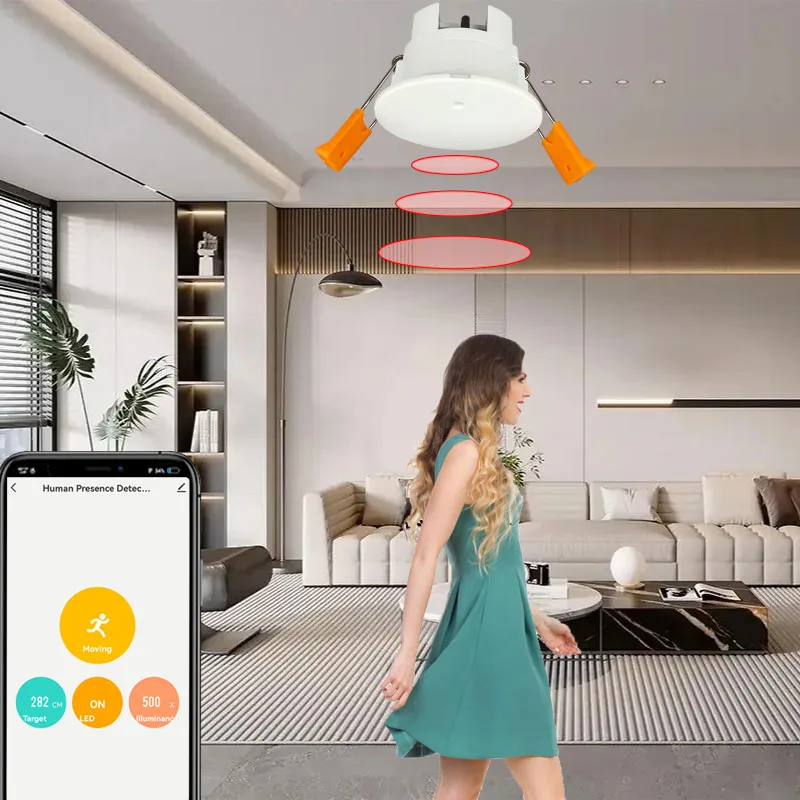 Tuya สมาร์ท WiFi Zigbee มิลลิเมตร Wave Radar Motion Sensor มนุษย์ Presence เครื่องตรวจจับความสว่าง/การตรวจจับระยะทาง 5V 110/220V