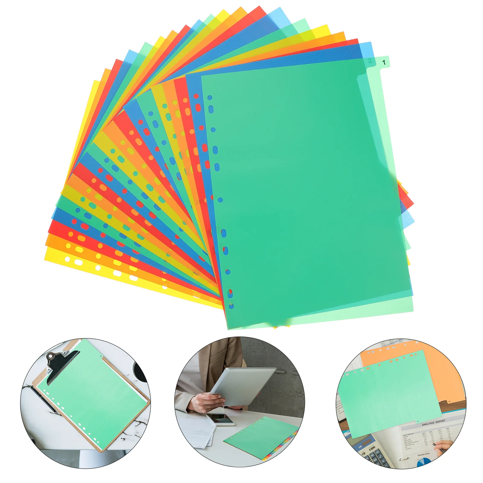 20 Sheets Smooth Finish Refill Paper for Binder Dividers School Office Study Notebook Loose Leaf File Management Index Divider