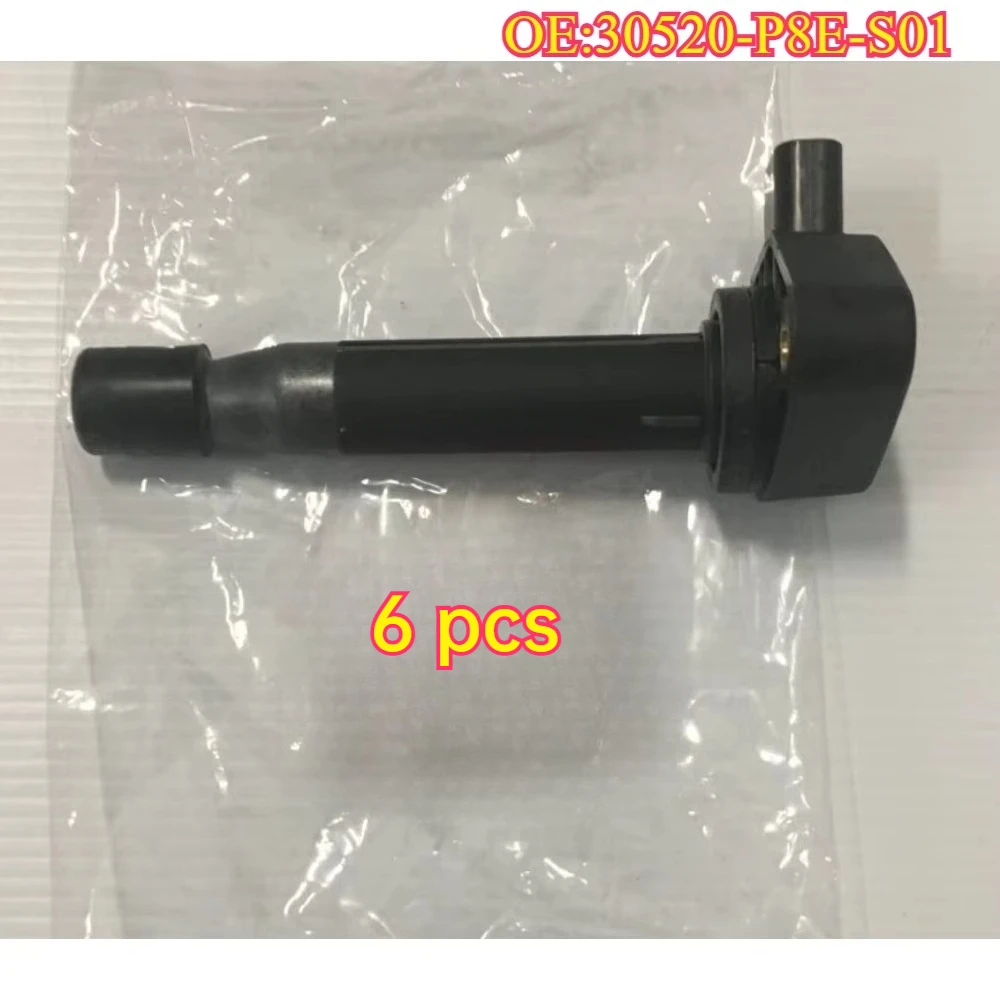 High quality New For 6pcs 30520-P8E-S01 30520-P8E-A01 Ignition Coil for Honda Accord Odyssey Acura MDX TL CL  3.0L 3.2L 3.5L V6