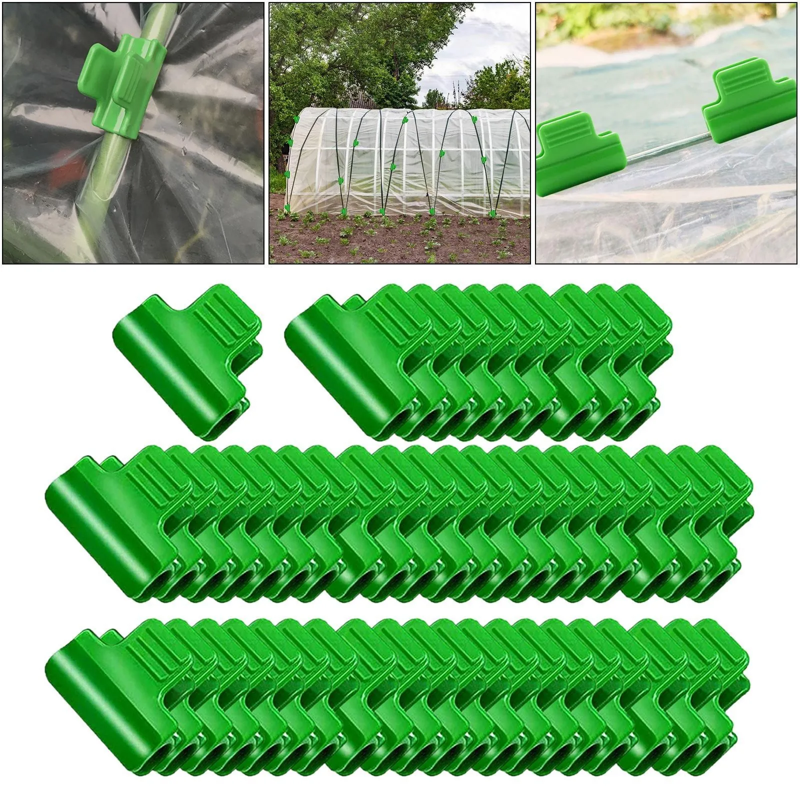 50Pieces Greenhouse Clamps Clips Plastic Shed Film Clip for Garden Stakes