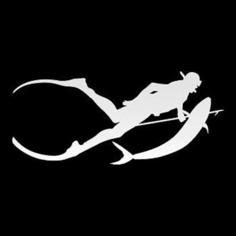 Car Sticker Free Diving SpearFishing Diving Snorkelling Sticker on Car Funny 3D Decal Motorcycle Stickers Car Styling,17cm*8cm