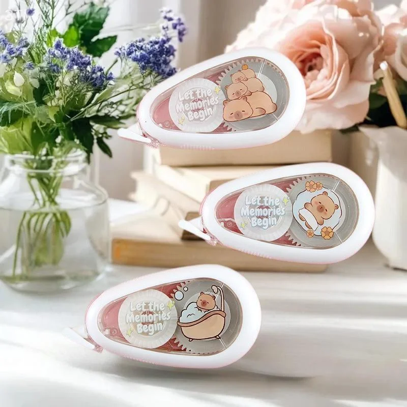 Nastro correttore capibara cartone animato da 2 pezzi Nastro correttore multi-specifica Forniture per ufficio scolastico Creazione di appunti Prendendo un diario