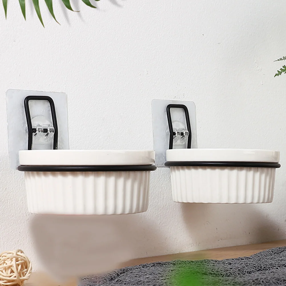 

Adjustable Height Cat Bowl Holder Iron Plastic Feeding -Mounted Food Water Stand For Cats Dogs Pet Accessory Household