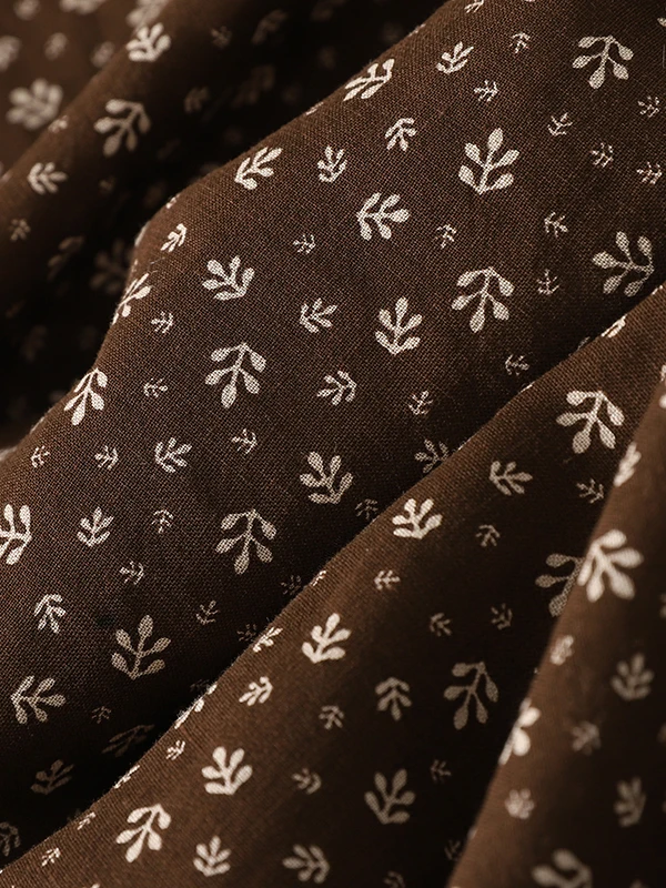 Retro Floral algodón Casual suelto largo Sve mujer irt talla grande Faionable otoño 2025 para pera cuerpo recto pes