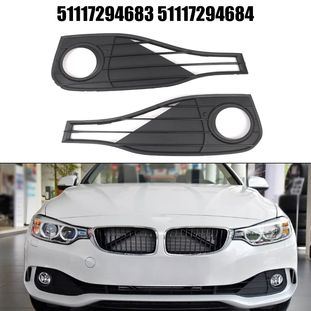 

2pcs Car Front Bumper Fog Light Trim Lower Grille Fog Light Hood Frame Cover Racing Grills For BMW 4 SERIES 2014-2020