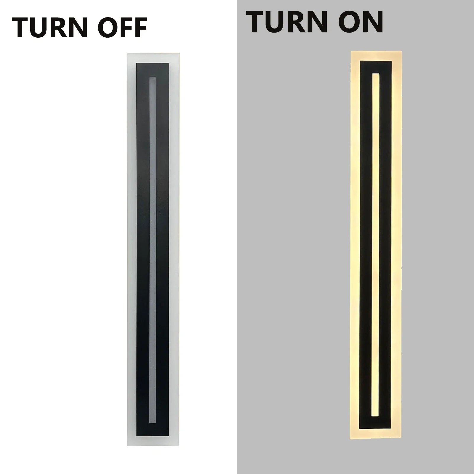 Lampada da parete a LED – Uso esterno e interno, Cornice moderna in acrilico satinato, Luce calda