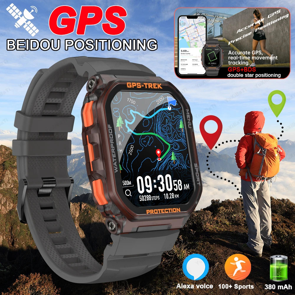 

2025 New Smart Watch Man Android Ios Built-in GPS Alexa Bluetooth Phone Call Heart Rate Sports Fitness Tracking Smartwatch Gift
