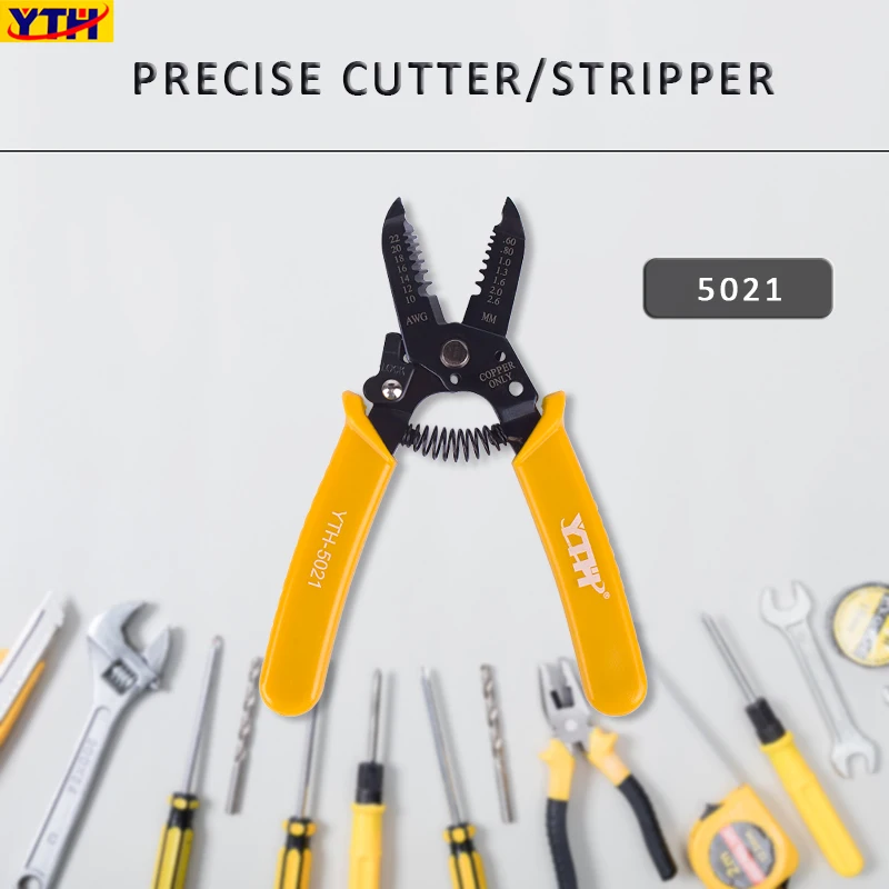 Multifunctional Electrician Pliers Wire Stripping Crimping Wire Stripper Side Cutters Stripper Hand Tools Yellow DIY Tools