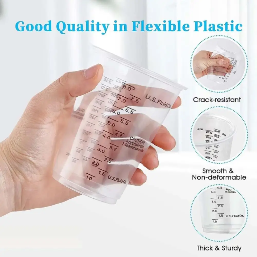 Disposable Disposable Measuring Cups Plastic With Stirring Sticks Plastic Mixing Cups Measuring Cups Stirring Sticks