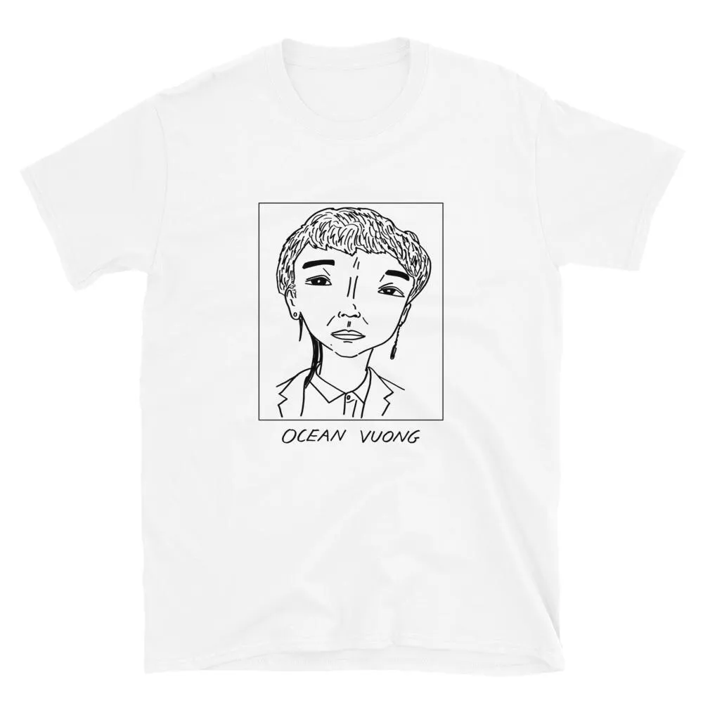 Badly Drawn Authors Ocean Vuong T Shirt FREE Worldwide Delivery