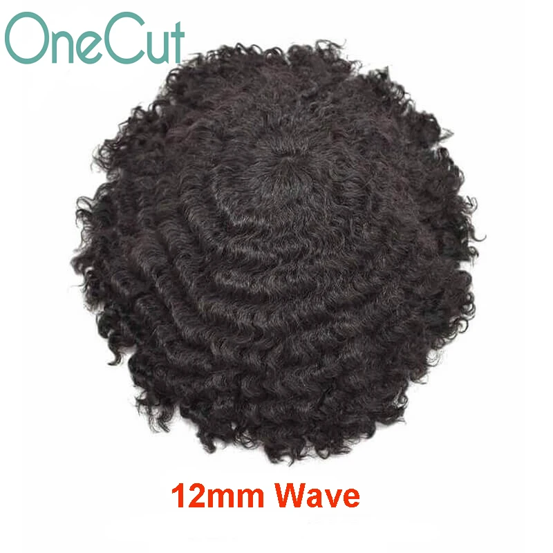 Oct 20mm 25mm Curl Männer Toupet männliche Haar prothese 100% menschliches Haarteil natürlicher Haaransatz Männer Perücken Ersatz system Einheit