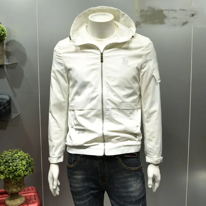 

Мужская приталенная хлопковая куртка 2024, новинка зимы Sle Thiened с капюшоном, модное пальто из полиэстера, молодежный тренд