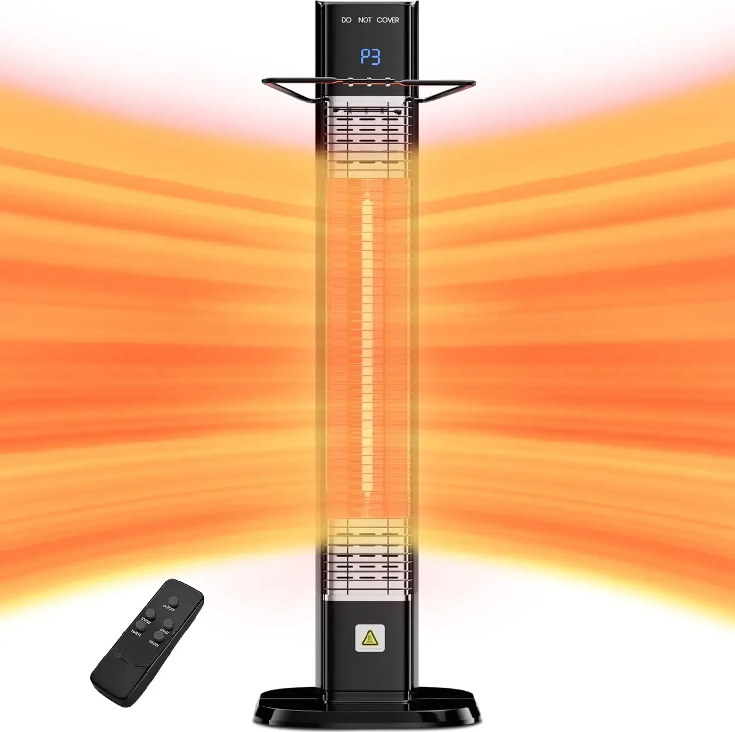 Indoor Outdoor Patio Heater,1500W Electric Infrared Heater, Tower  with Remote,Waterproof, Garage Backyard Porch Balcony Shop