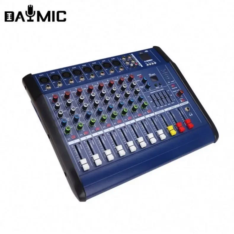 Factory Professional 8 Channels 802D USB Karaoke Power Amplifier Pmx Audio Mixer for Passive Speaker