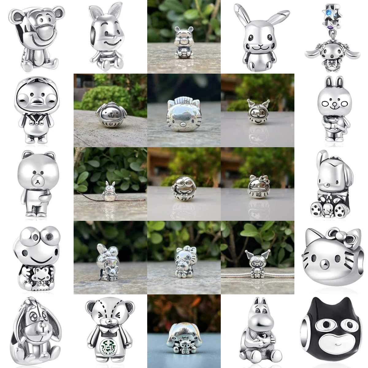 

Miniso Disney 925 Sterling Silver Animal Series Monkey Hippopotamus Charm Pendant Fit Original Bracelet Women DIY Jewelry Gift