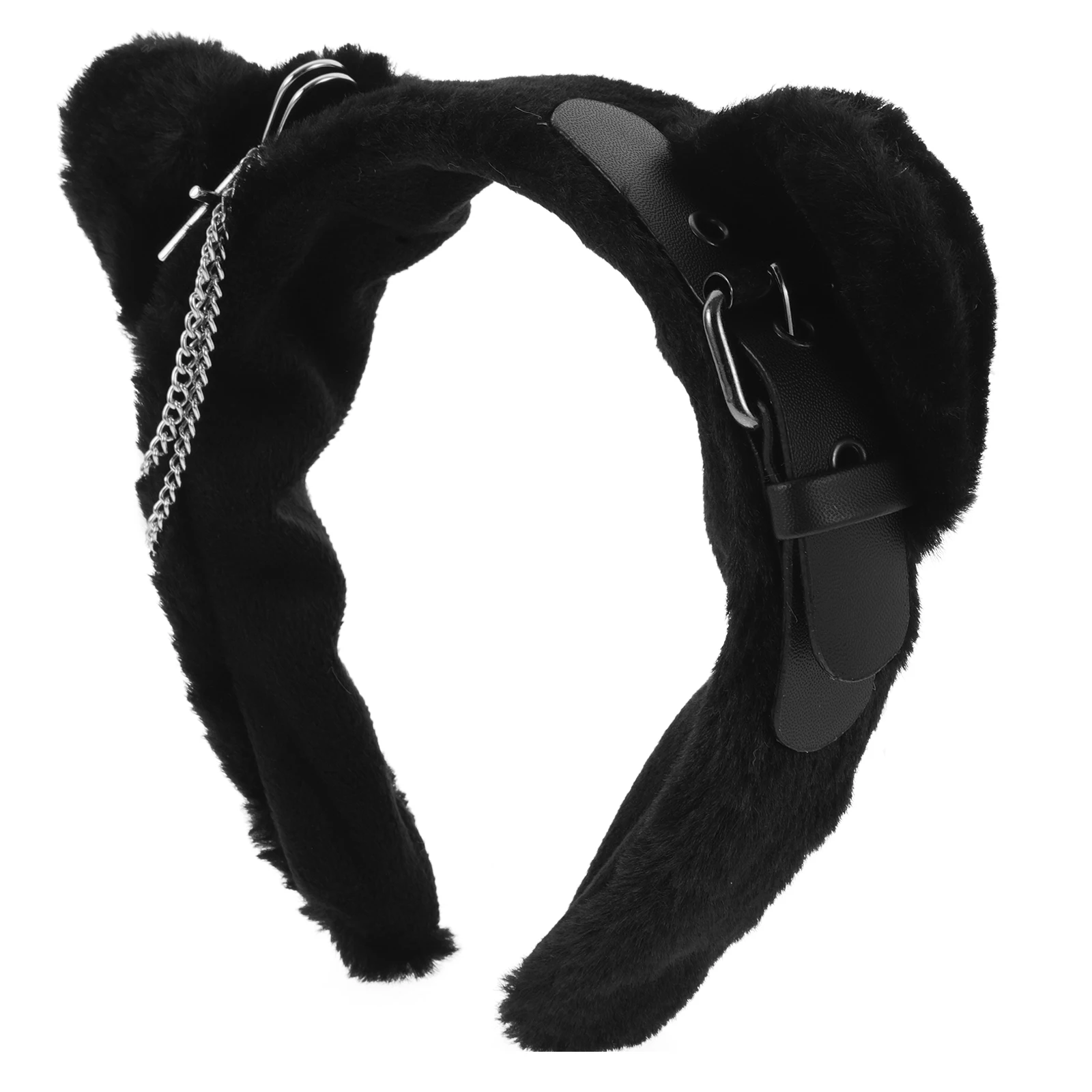 

Cat Ears Headband Punk Rivet Elastic Band Adult Party Cosplay Animal Hair Accessories Festive Decor Durable Comfort