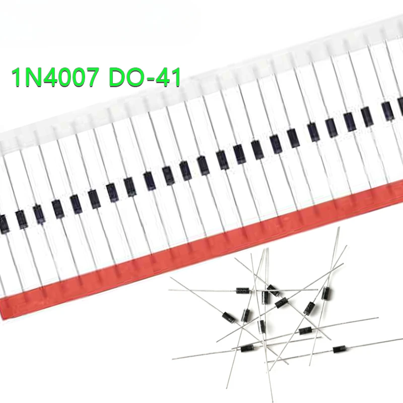 Diodo rectificador de alta calidad, 1N4007, 100, 1A, 4007 V DO-41, IN4007, 1n4007, 1000 unidades