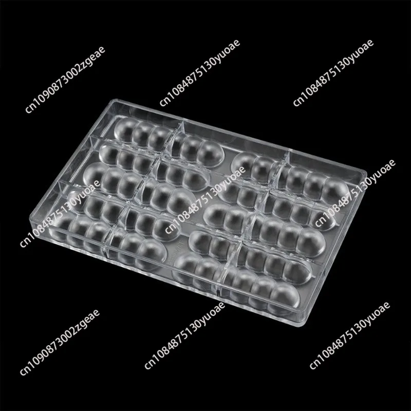 Semicircular caterpillar-shaped chocolate mold, plastic hemispherical candy mold, long cake baking