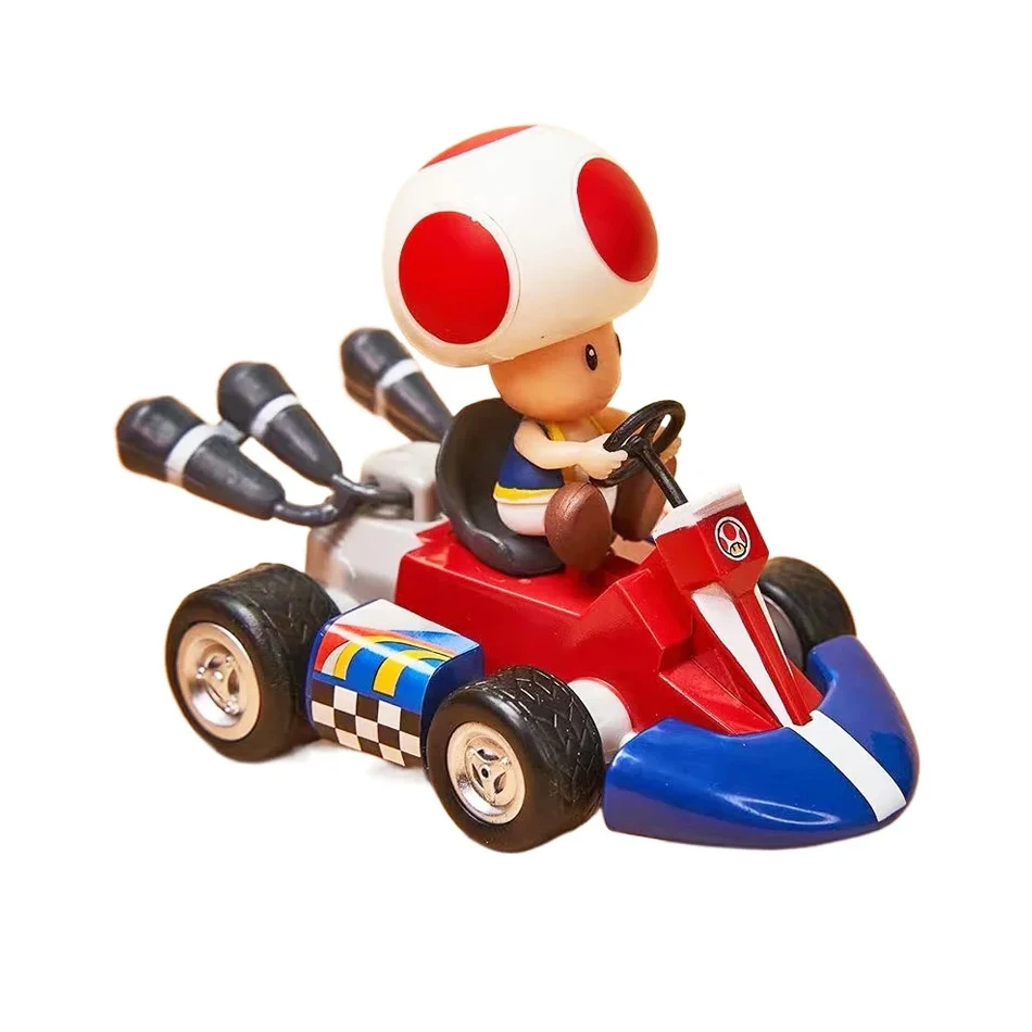 سوبر ماريو بروس الكارتينج لويجي العربة الأميرة الخوخ يوشي العلجوم ألعاب شخصيات الحركة التراجع سيارة أنيمي لعبة دمية هدايا للأطفال