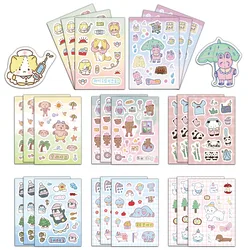 8PCS Cute Animals, Cats, Penguins, Elephants, Cartoon, Healing Series, Ins, Wind, Hand Account, Material Stickers