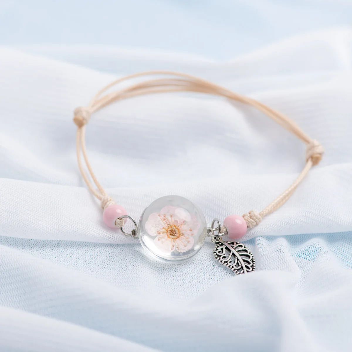 Hot Glass ball Flower Charms Ceramic Bracelets Crystal Transparency  DIY Boho Ceramic Bracelets Party gift #DY520