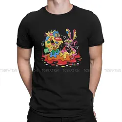 Ren and Stimpy Halloween  T Shirt Harajuku Punk Tshirt Oversized O-Neck Men Tshirts