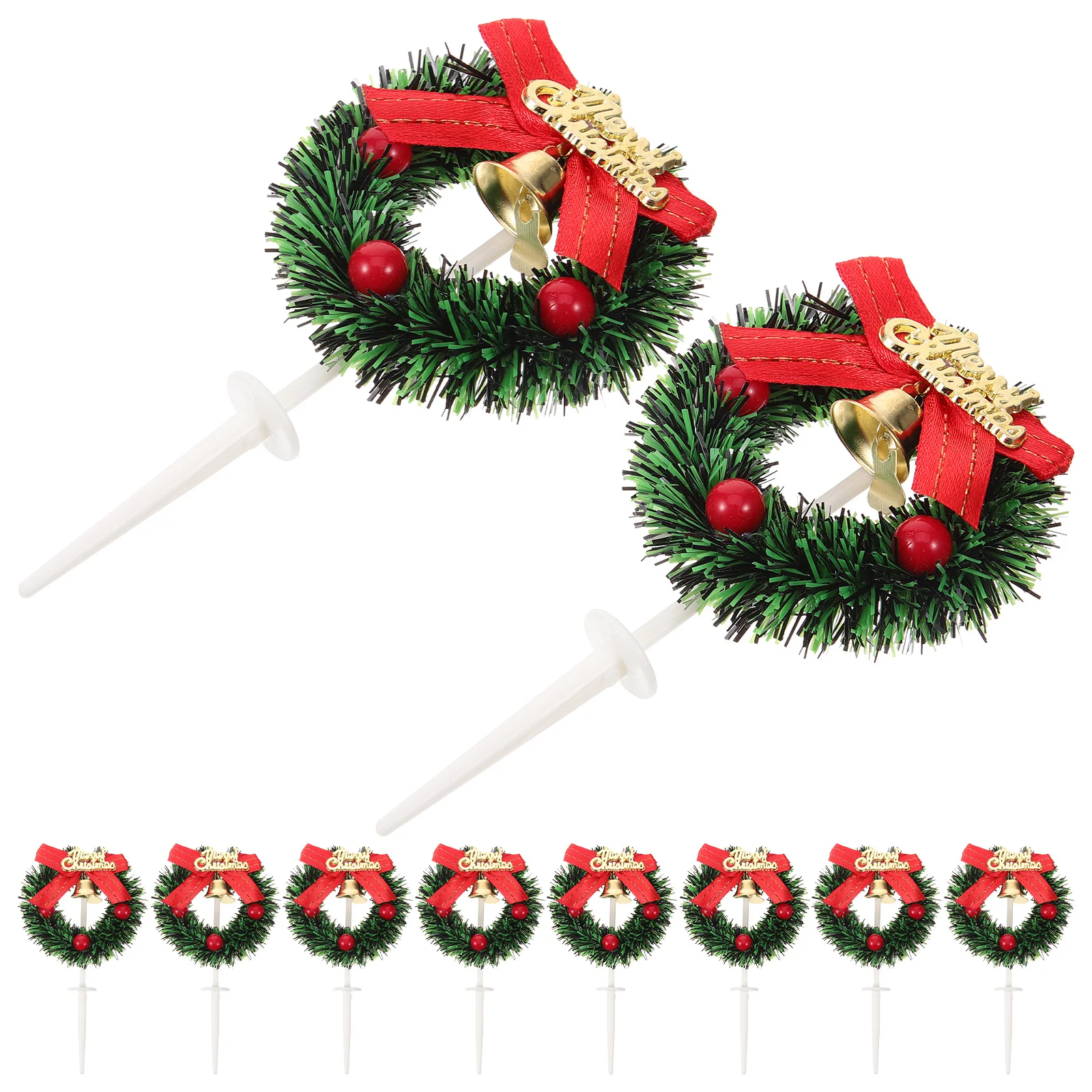 

10Pcs 3D Beads Grass Ring Cake Toppers Stylish Romantic Birthday Wedding Party Food Decoration Cupcake Fruit Picks