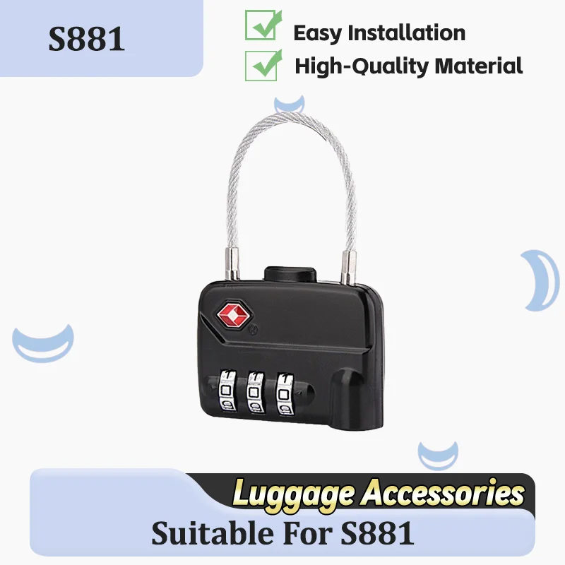 ل S881 قفل صغير مدمج قفل السفر المحمولة لحقائب السفر مكافحة سرقة قفل مجمع صغير مدمج وقوي مناسبة