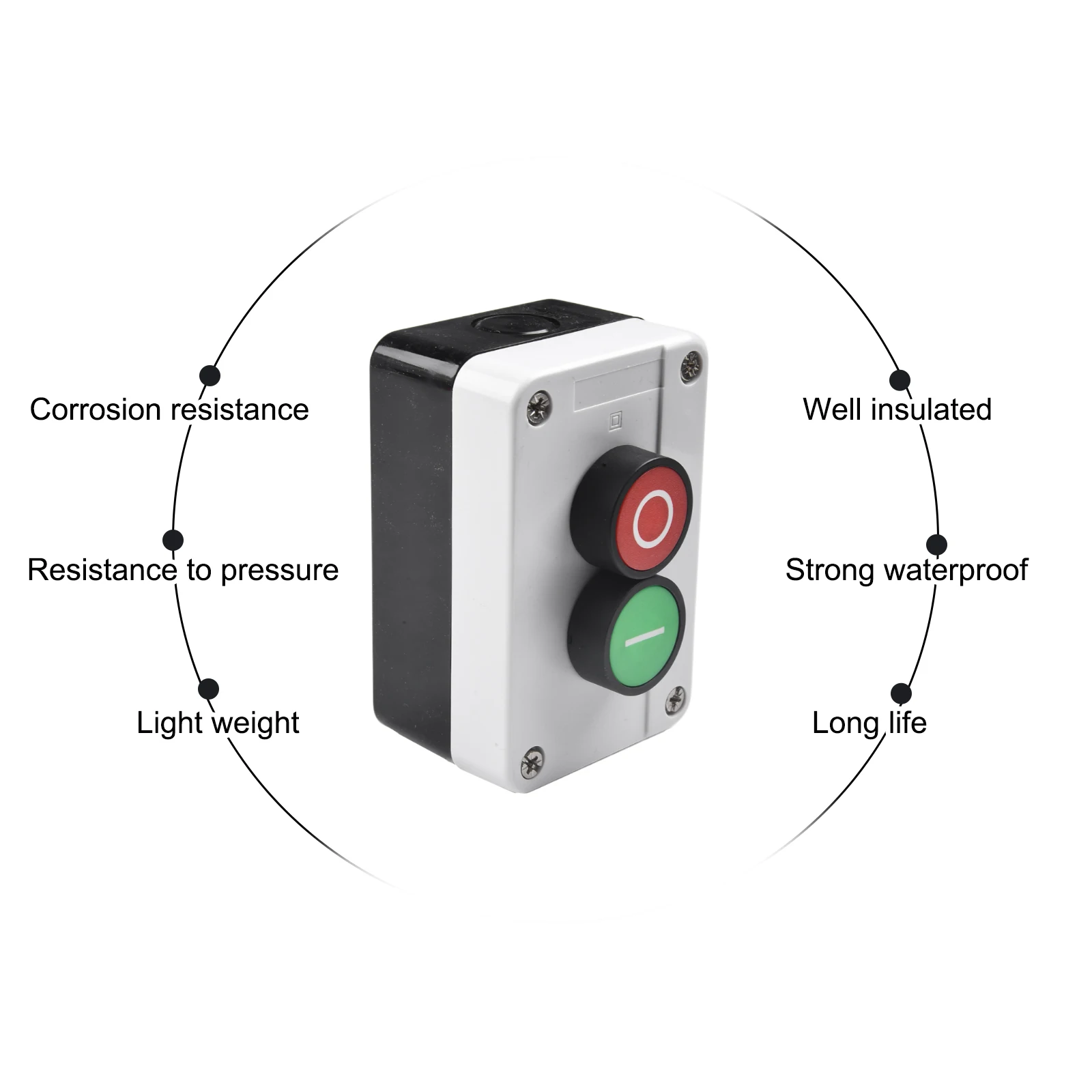 Push Button Station Switch Designed for Easy Operation in Remote Control Applications Includes Waterproof Housing