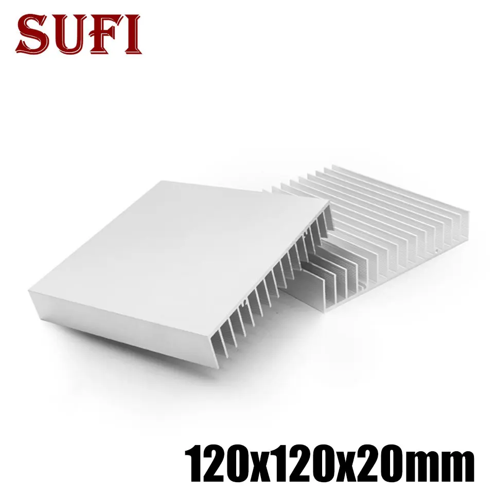 120x120x20mm Aluminum Heat Sink Radiator Heating Dissipation Cooling For High Power LED COB IC Chip Cooler