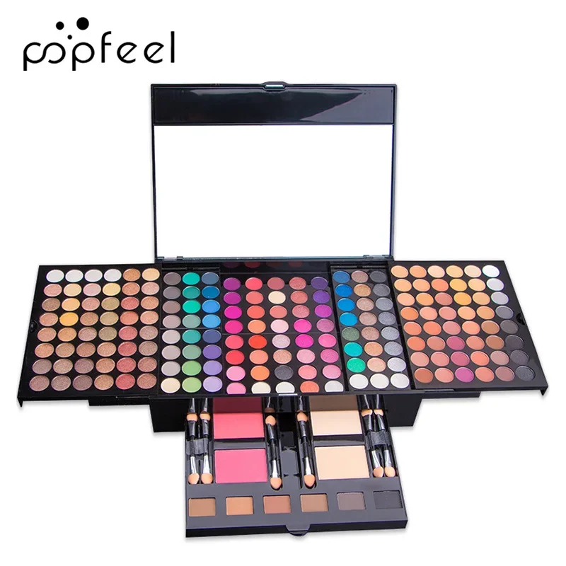 Meistverkauftes Popfeel Pro Makeup 194 Farben Matte Shimmer Palette Cosmetic Foundation Powder Blush Eyebrow Contouring Beauty Kit