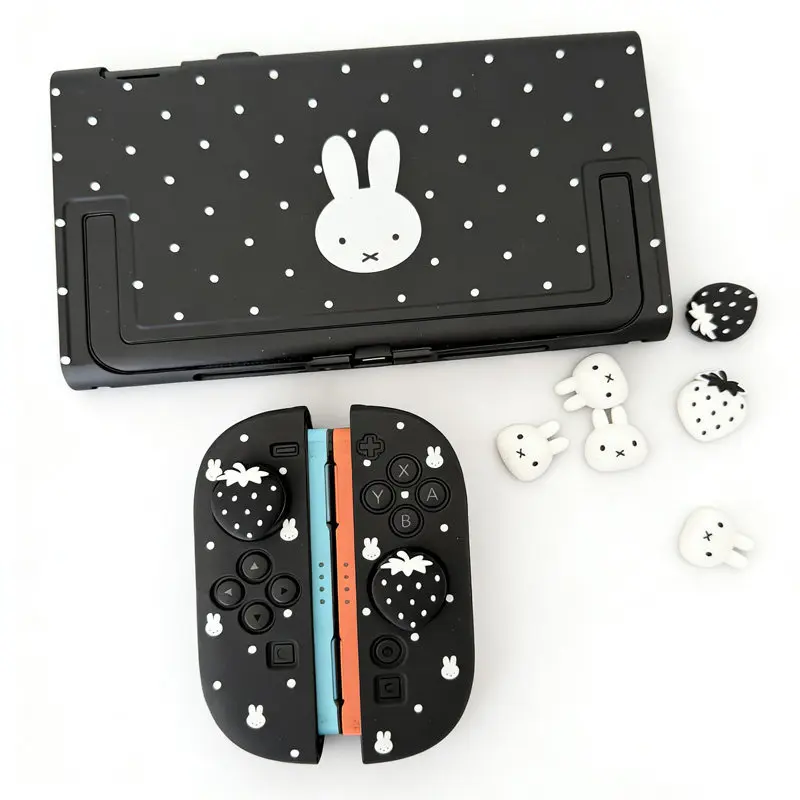 In Stock Miffy Polka Dot Protective Case For Nintendo Switch2 Oled NS Lite Split Type Hard Shell Soft Grip With Thumb Grips Gift view 5