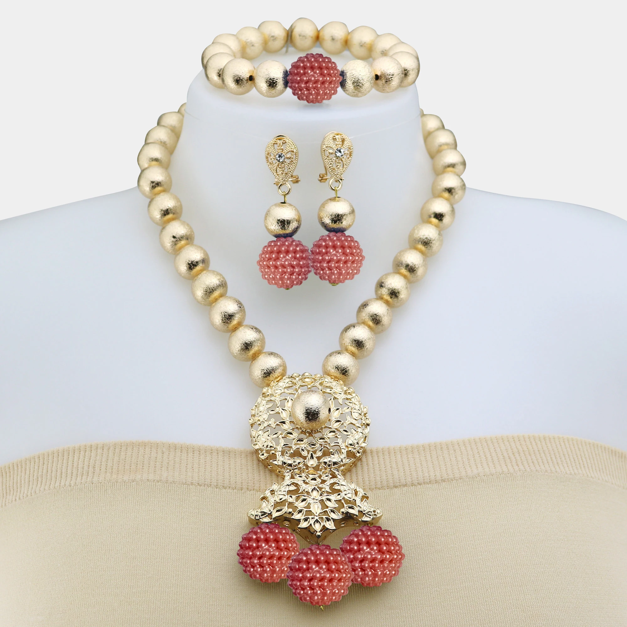 Luxury Necklace New Design African Wedding Jewelry Set High Quality Artificial Necklace Jewelry  Women Necklace Nigeria Bride image 5