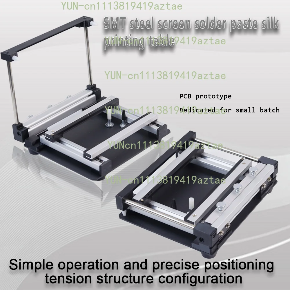 100*100mm SMT Steel Mesh Solder Steel Sheet PCB Solder Paste Printing Manual Micro Screen Printing Machine Printing Table