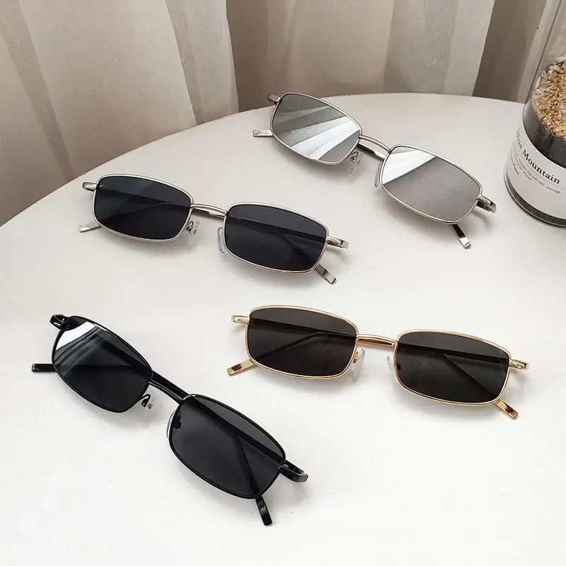 

Fashion Small Rectangle Sunglasses Men Women Vintage Square Driving Sun Glasses Luxury Brand Metal Frame Eyewear