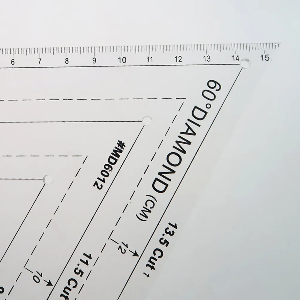 Acrylic Quilting Ruler 60 Degree Clear Transparent Template with Common Numbering Angle System for Sewing Cutting Embroidery view 6
