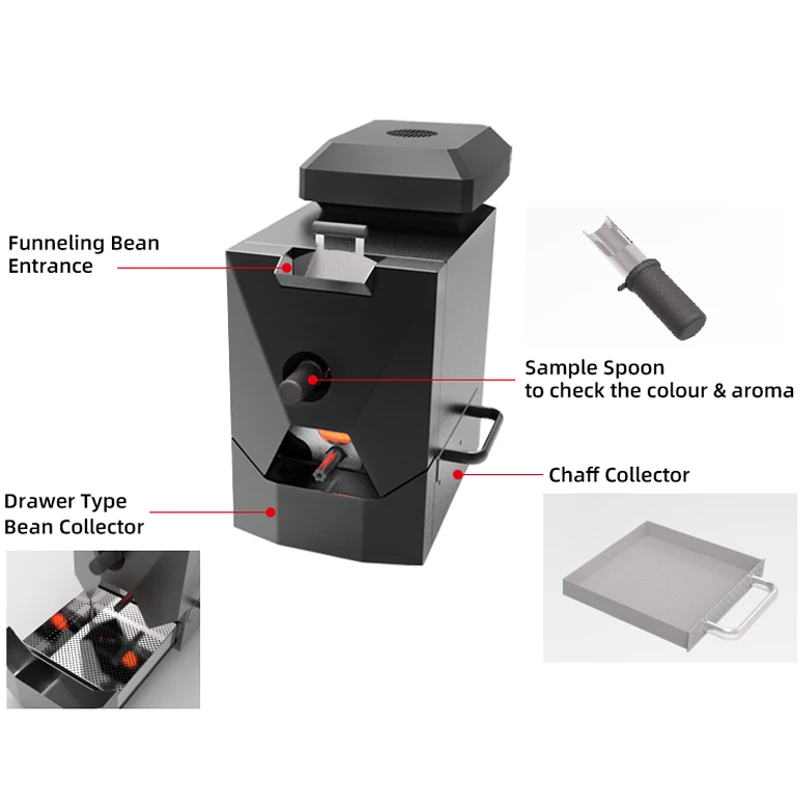 Household Coffee Bean Roasting Equipment Newest Model Stainless Steel Coffee Roaster