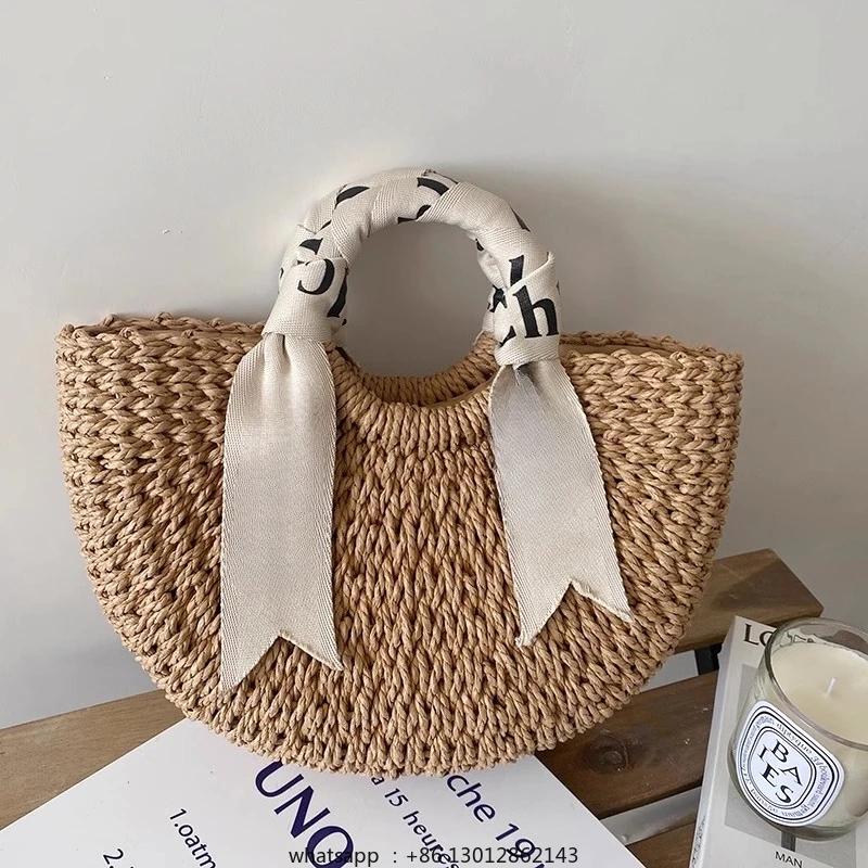 

Шелковый шарф с алфавитом, портативная соломенная сумка, универсальный полукруг