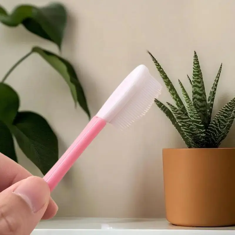 **Tongue Scraper Cleaner For Adult Kid,2 In 1 Silicone Tongue Brush And Stainless Steel Tongue Scrapers For Fresh Breath Dental