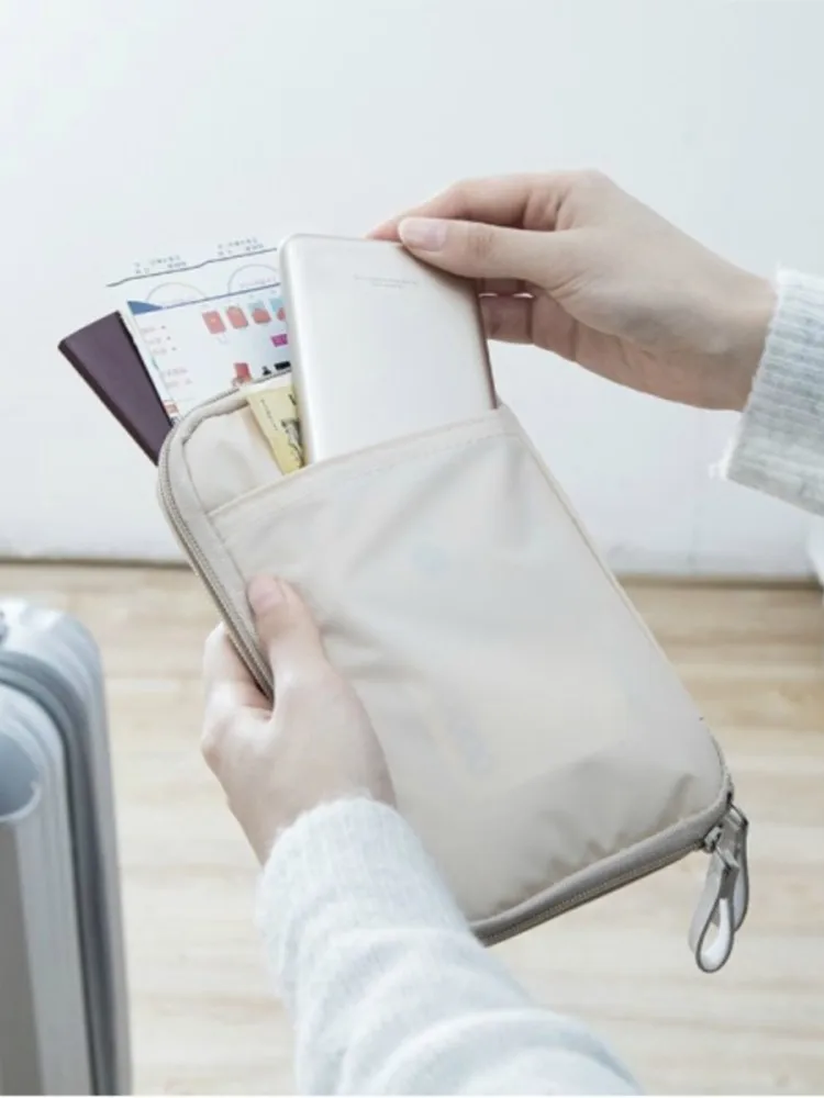 Bolsa de pasaporte de viaje de negocios para hombre, de gran capacidad estuche rígido, bolsa de almacenamiento de porte carte carteira, billetera para tarjetas