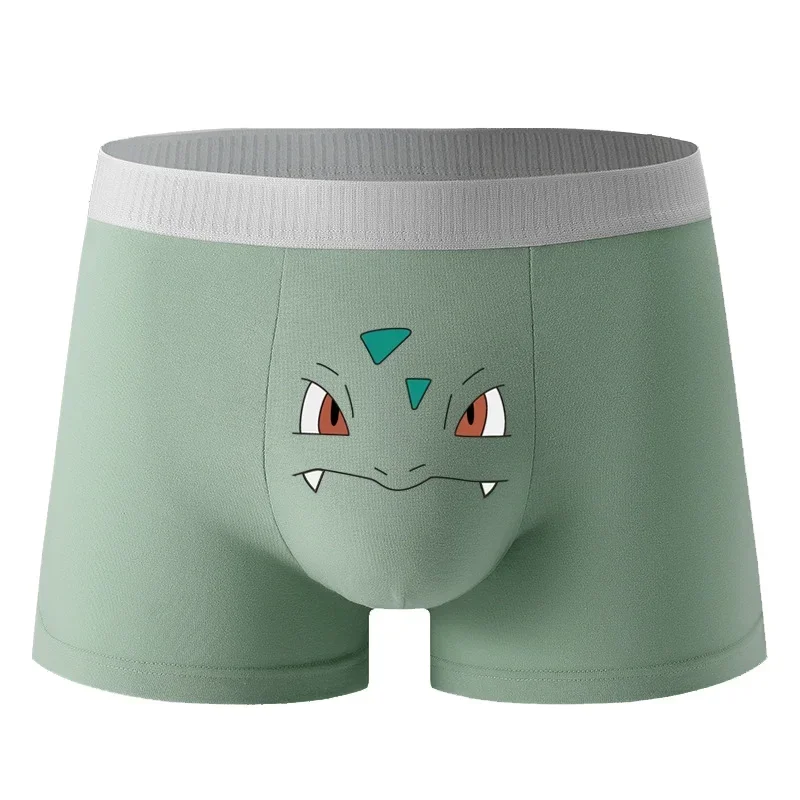 Ropa interior de Pokemon para hombre Bulbasaur Squirtle Gengar Charizard Pikachu Anime Kawaii grafeno 3A calzoncillos antibacterianos de algodón
